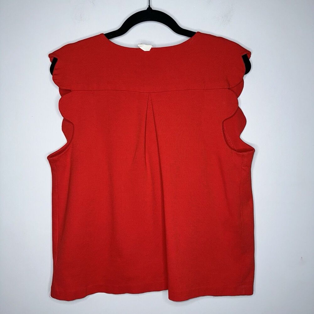 Akemi + Kin Anthropologie Bunch Scalloped Shell Top Red Orange Size Medium - Picture 5 of 7